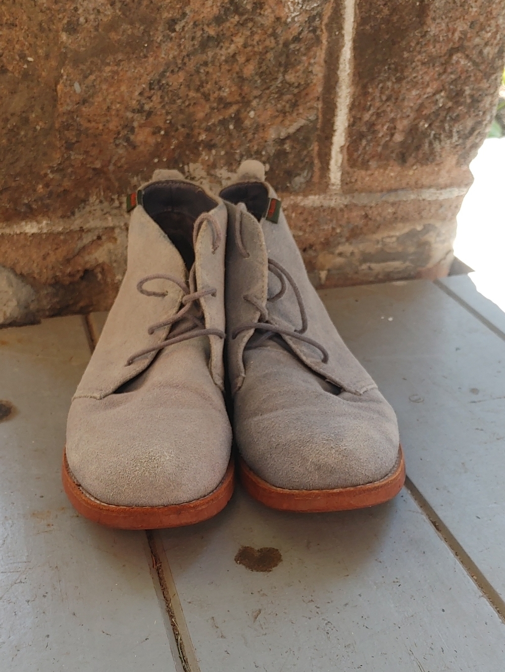 G.H. Bass Blue-Grey Leather Dessert Boots